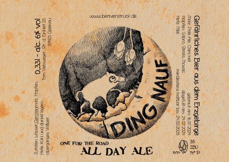 Etikett A6 DING NAUF