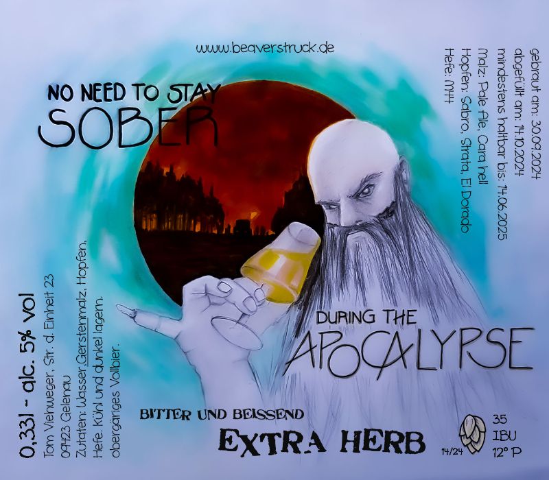 Etikett A6 NO NEED TO STAY SOBER