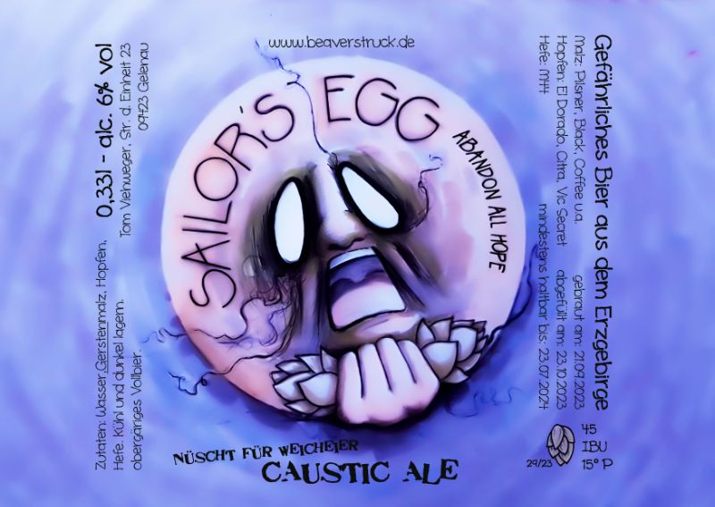 Etikett A6 SAILORS EGG