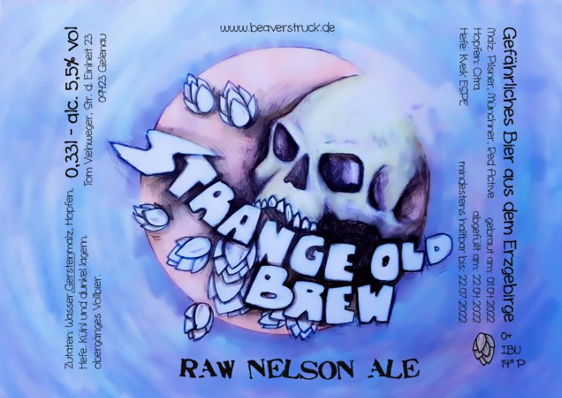 Etikett A6 STRANGE OLD BREW