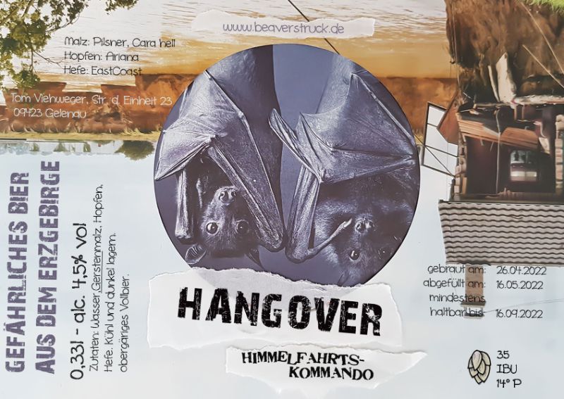 Etikett A6 HANGOVER